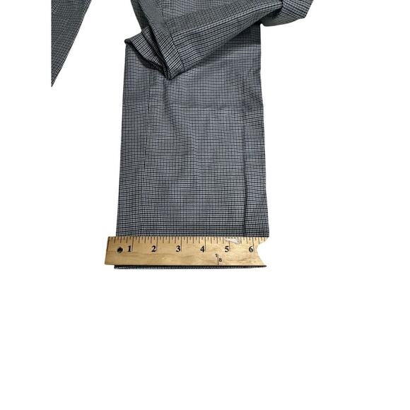 J Jill Houndstooth Plaid Pants Slim Leg Knit Stretch Pockets Black Blue career 6 - Picture 9 of 10